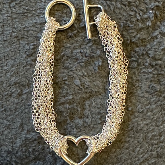 Sterling Silver 925 Chic Silver Heart Chain Bracelet - Picture 5 of 6